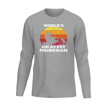 World's Okayest Fisherman Men Long Sleeve Shirt